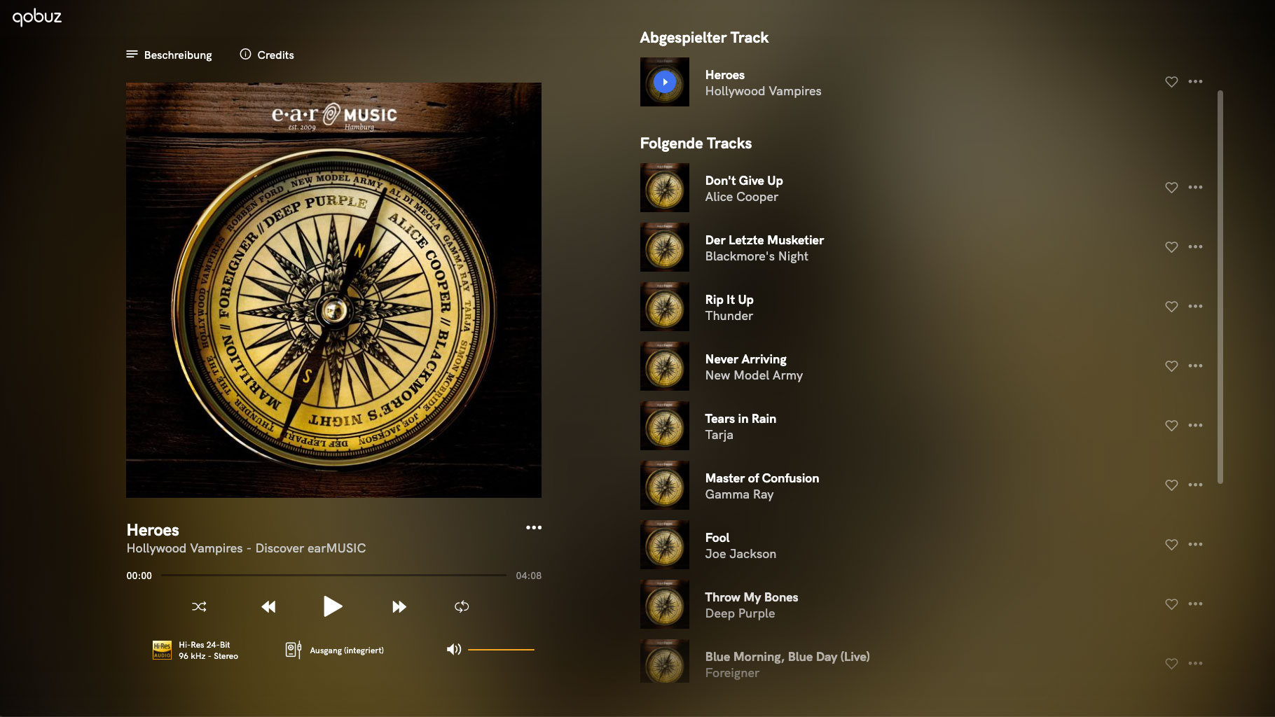 earMUSIC-Compilation bei Qobuz (Bild: Screenshot aus der Qobuz-Desktop-App)