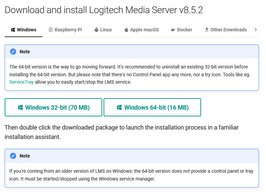 Hier können Sie den Logitech Media Server runterladen.
